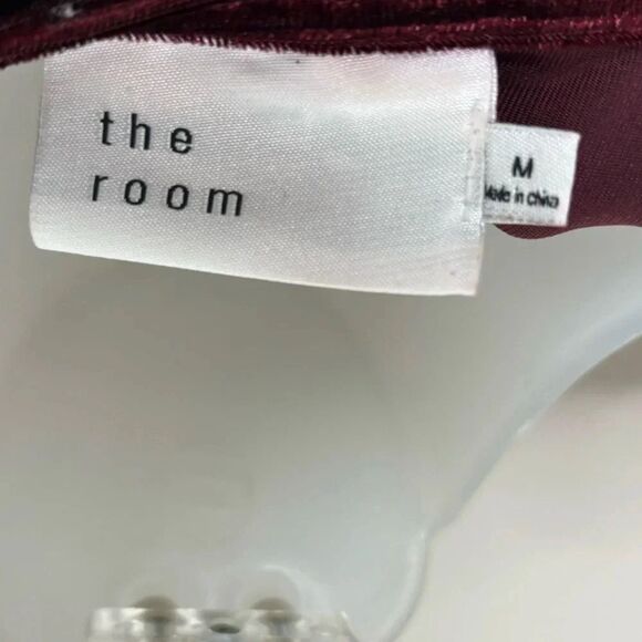 The Room Velvet Cardigan Floral Open Front Red size medium - Picture 2 of 5